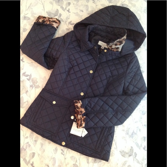 🎁NWT Laundry Shelli Segal LA Navy quilted coat S M or L - Picture 1 of 8